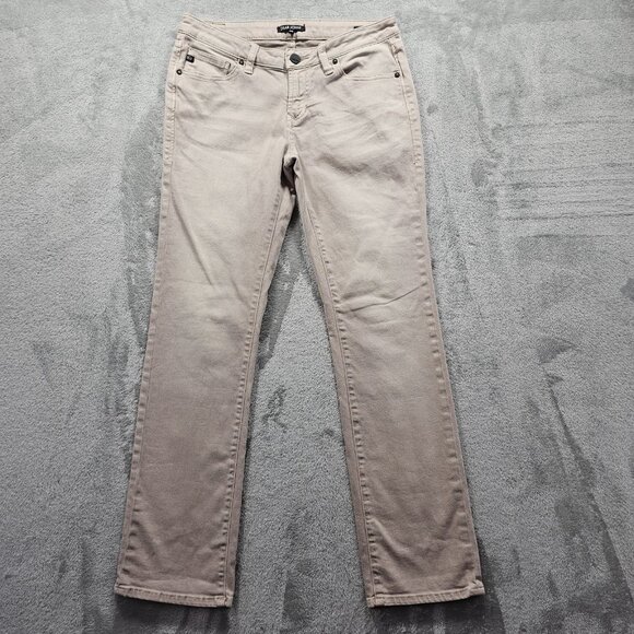 Dear John Jeans Womens Sz 26 Beige Playback Cuffed Cropped Straight Stretch - Picture 1 of 11